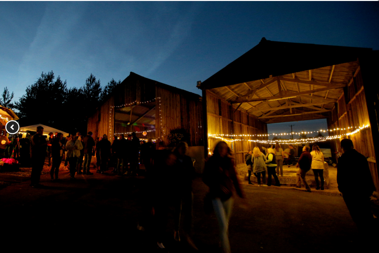Alternative wedding catering in a barn. Picture courtesy of Deepdale Farm website